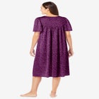 Short Silky Lace-Trim Gown image number null