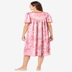 Short Silky Lace-Trim Gown image number null