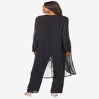 Plus Size Beaded Georgette Scoop Neck 3-Piece Pant Set image number null