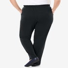 7-Day Straight-Leg Elastic-Waist Stretchy Knit Pant image number null