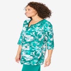 7-Day Three-Quarter Sleeve Grommet Notch Tunic image number null