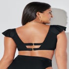 Tie Front Cup Sized Cap Sleeve Underwire Bikini Top image number 1