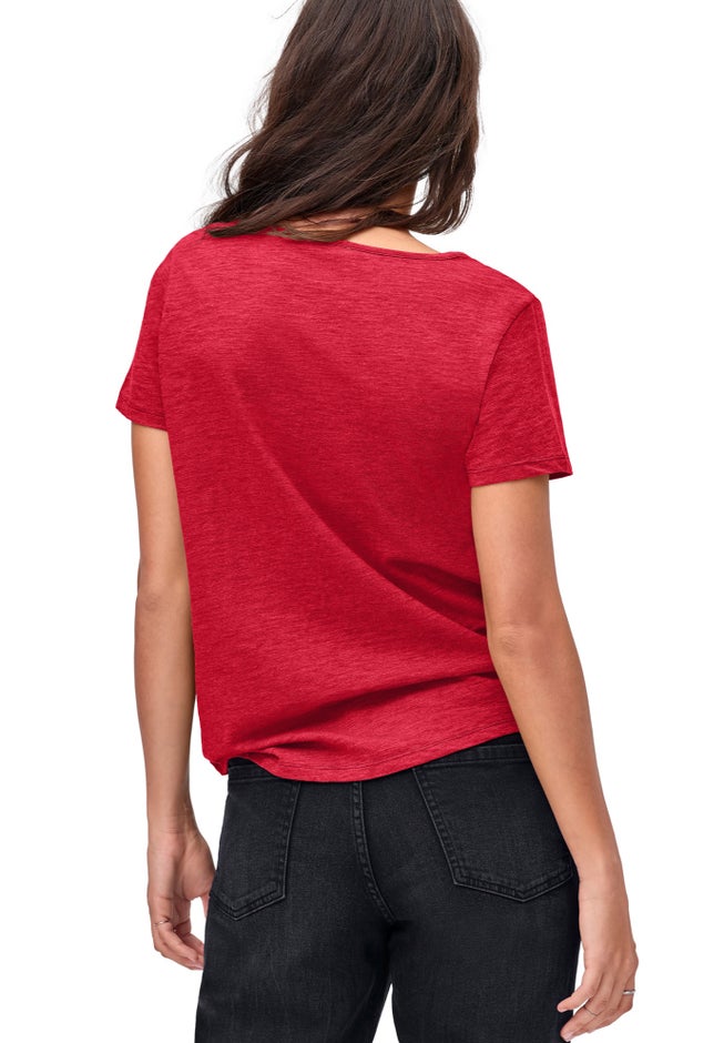 100% Cotton Jersey Slub Scoopneck Short Sleeve Graphic Tee image number 1