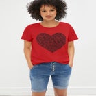100% Cotton Jersey Slub Scoopneck Short Sleeve Graphic Tee image number 0
