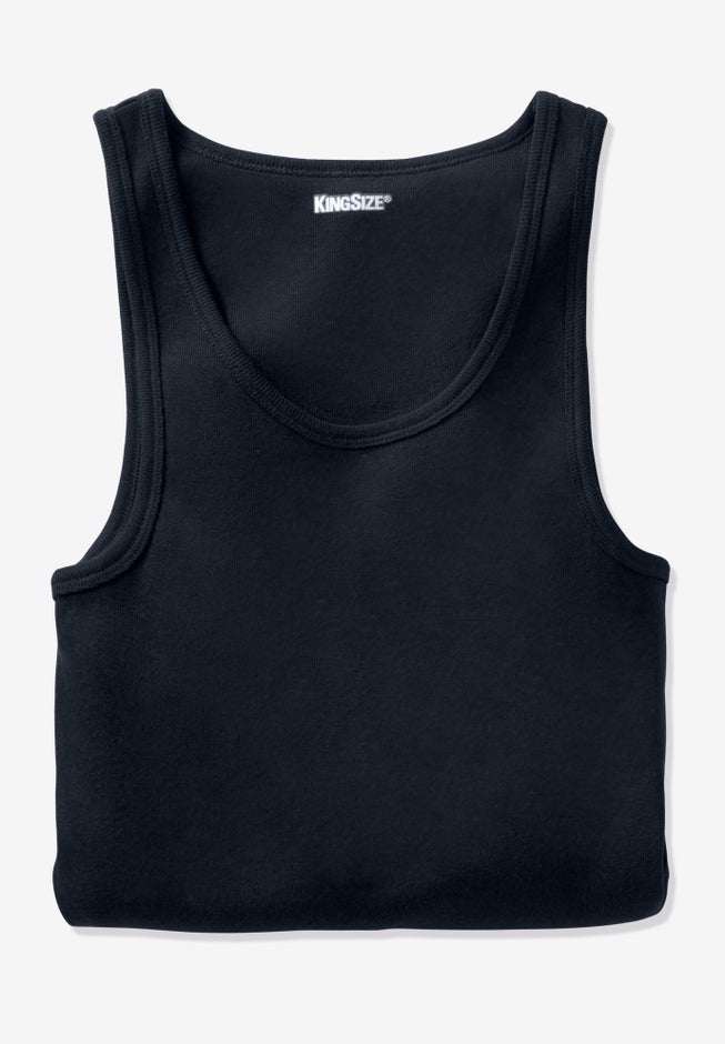 3-Pack Ribbed Cotton Tank Undershirt image number 3