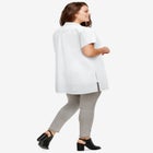 Linen-Blend Button Front Tunic image number null