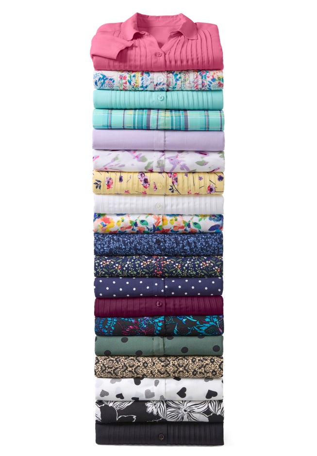 Rayon Three-Quarter Sleeve Effortless Tab-front Blouse image number 2