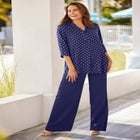 Rayon Three-Quarter Sleeve Effortless Tab-front Blouse image number null