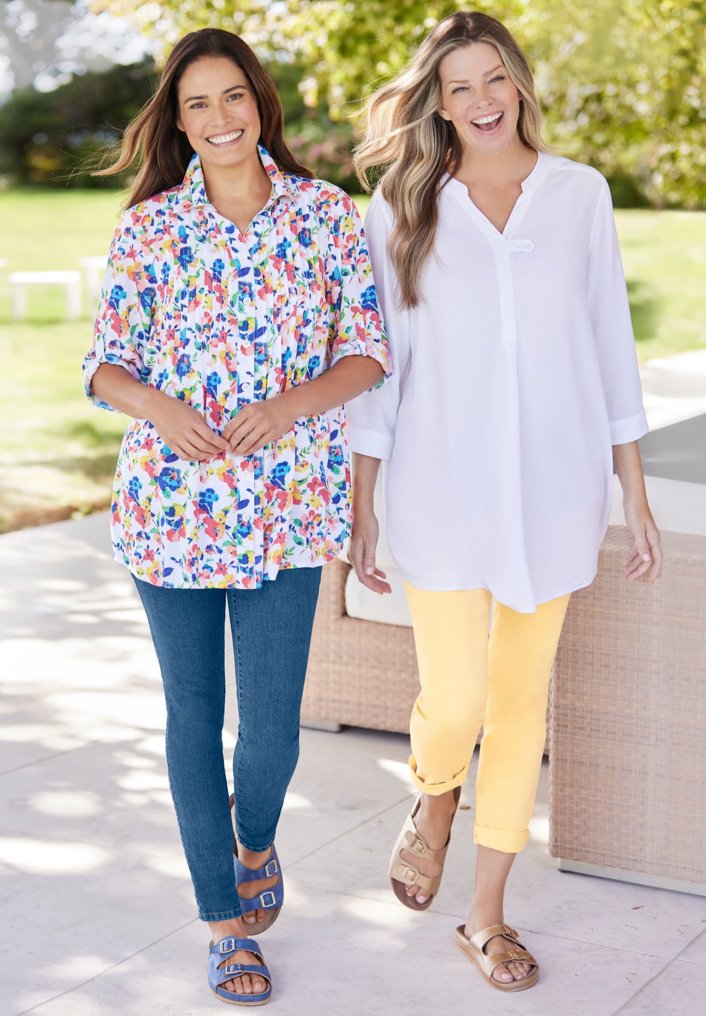 Rayon Three-Quarter Sleeve Effortless Tab-front Blouse image number 4