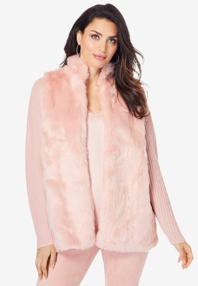 Faux Fur Cardigan Sweater image number 3