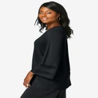 Stretch Knit Mesh Inset Sleeve Tunic image number null