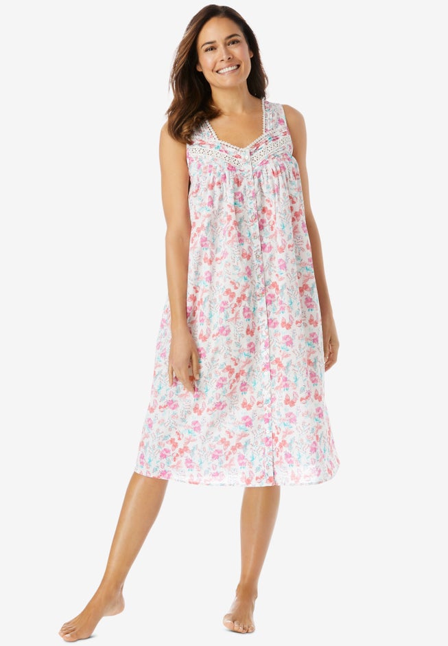 Sleeveless Button Front Night Gown image number 0