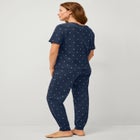 Cotton Spandex Short Sleeve Tee & Jogger 2-Piece Sleep Set image number null