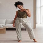 Wide-Leg Sleep Pant with Tassel Drawstring image number 3