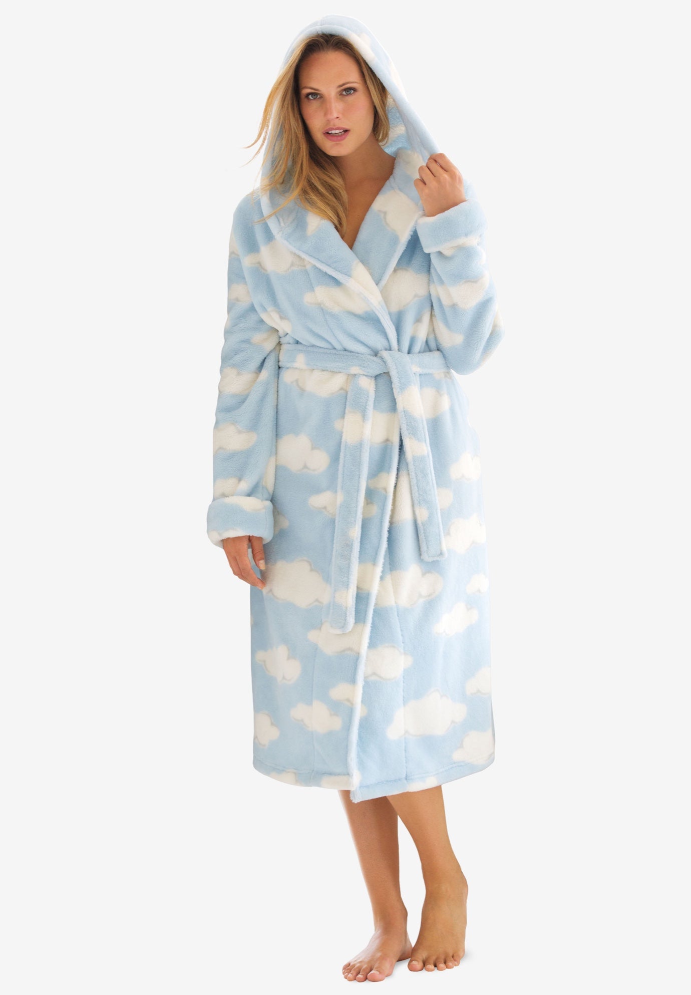 Dreams & Co&reg; Plush Hooded Wrap Robe image number 0