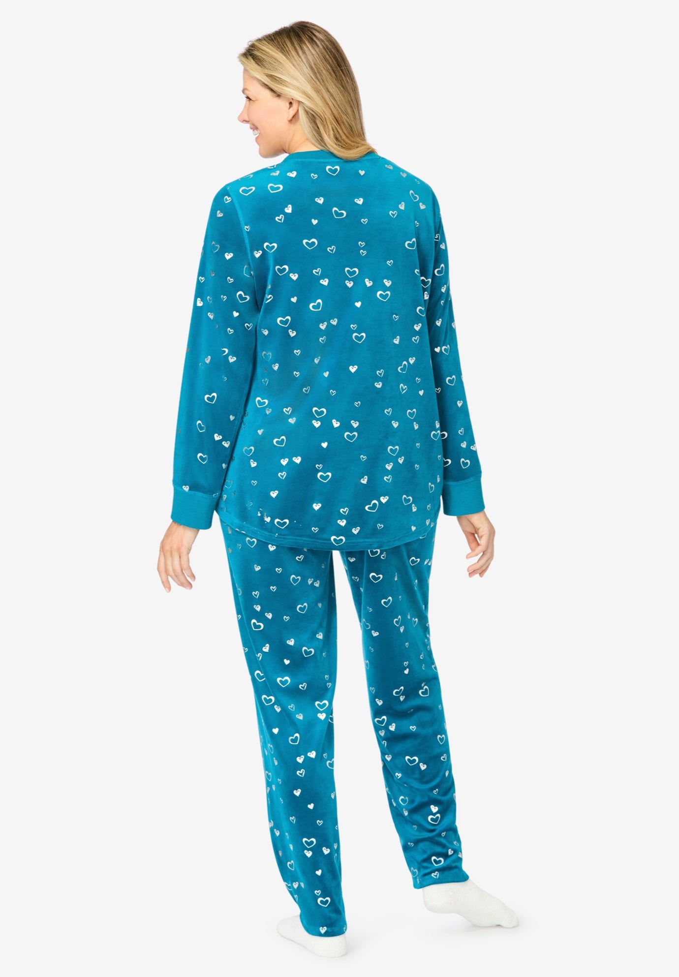 Dreams & Co. &reg; Velour Pajama with FREE Fuzzy Socks image number 1