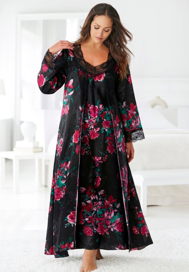 The Luxe Satin Long Peignoir Set image number 9