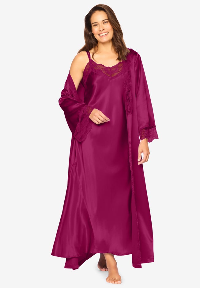 The Luxe Satin Long Peignoir Set image number 0