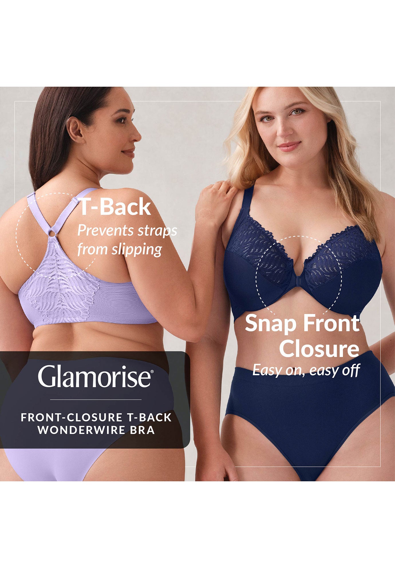 Wonderwire® Front Close T-Back Bra 1246 image number 4
