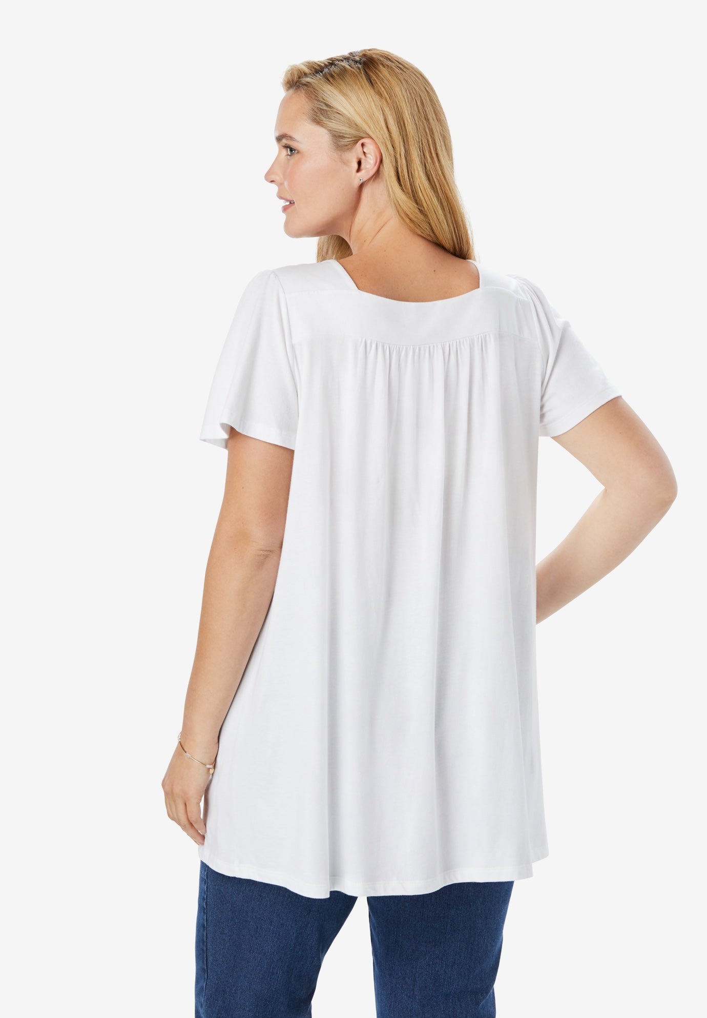 Embroidered Square Neck Tunic image number 1