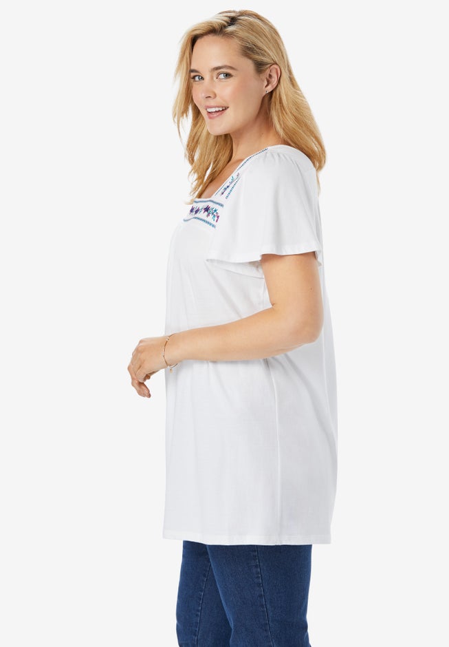 Embroidered Square Neck Tunic image number 2