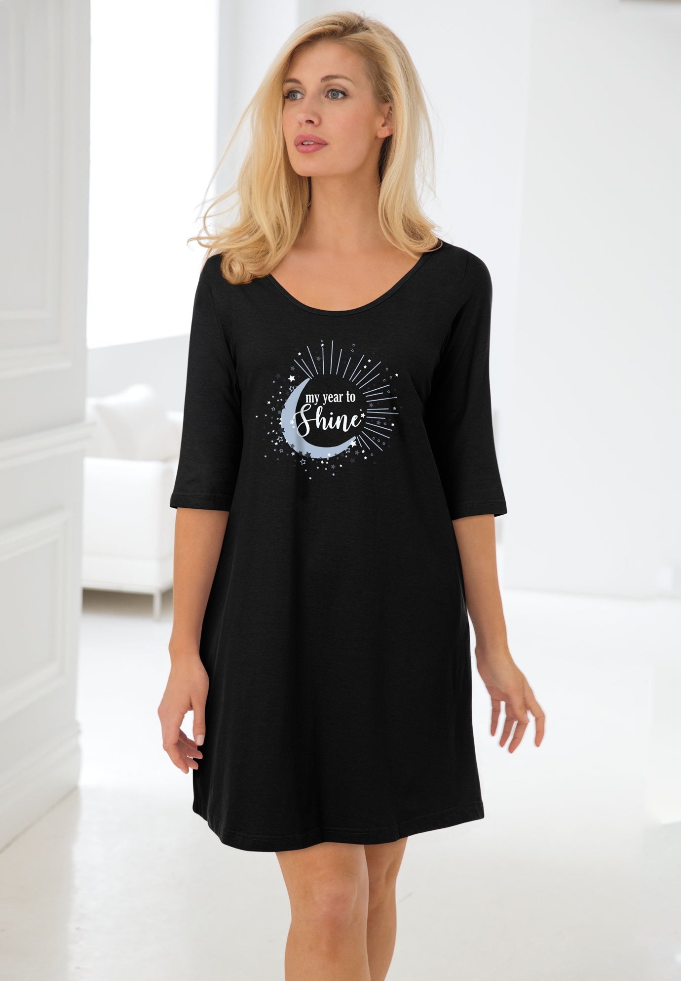 Avenue Body Three-Quarter Sleeve Sleepshirt image number 4