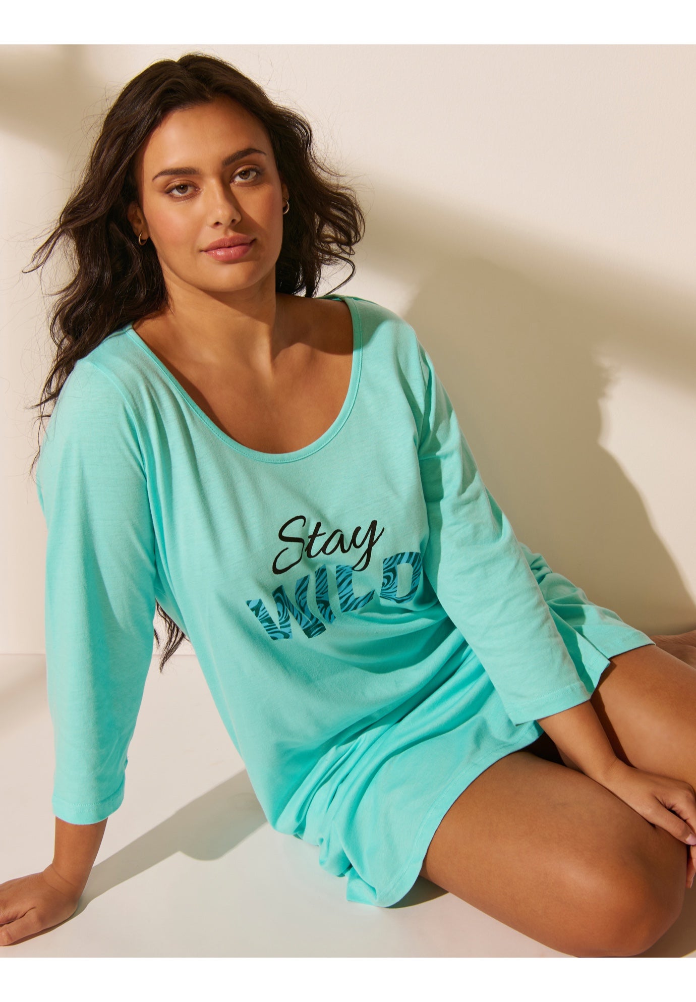 Avenue Body Three-Quarter Sleeve Sleepshirt image number 3