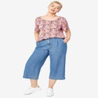 Lightweight Wide-Leg Crop Jeans image number null