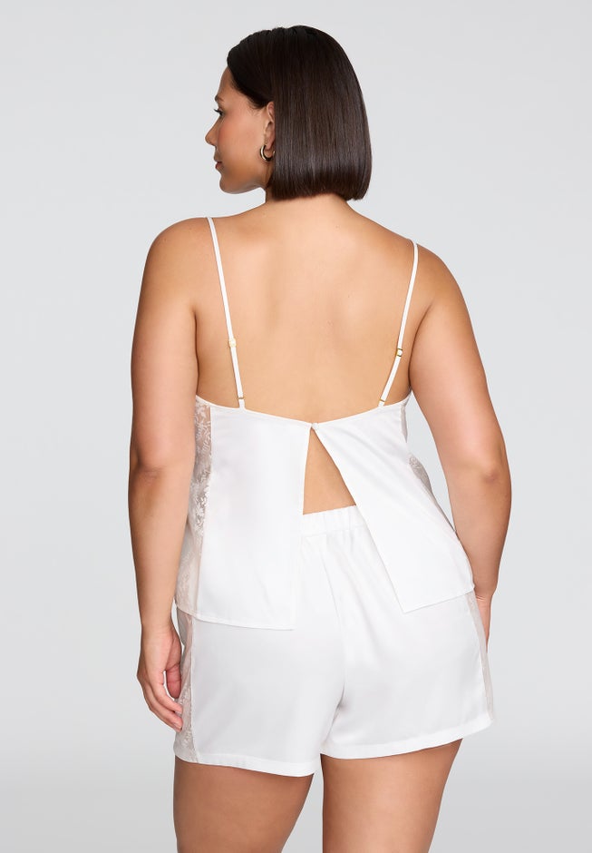 The Lace Panel Tank - Recycled Satin image number 3