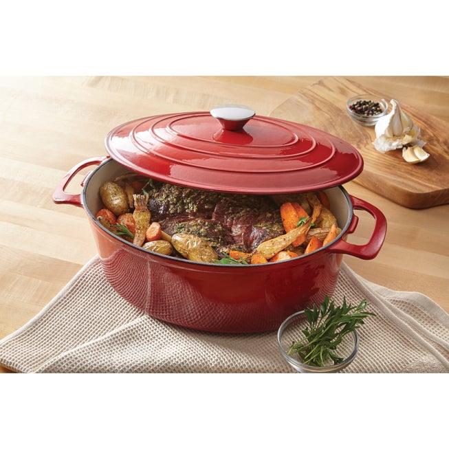 6-Lt. Cast Iron Enameled Oval Casserole image number 0