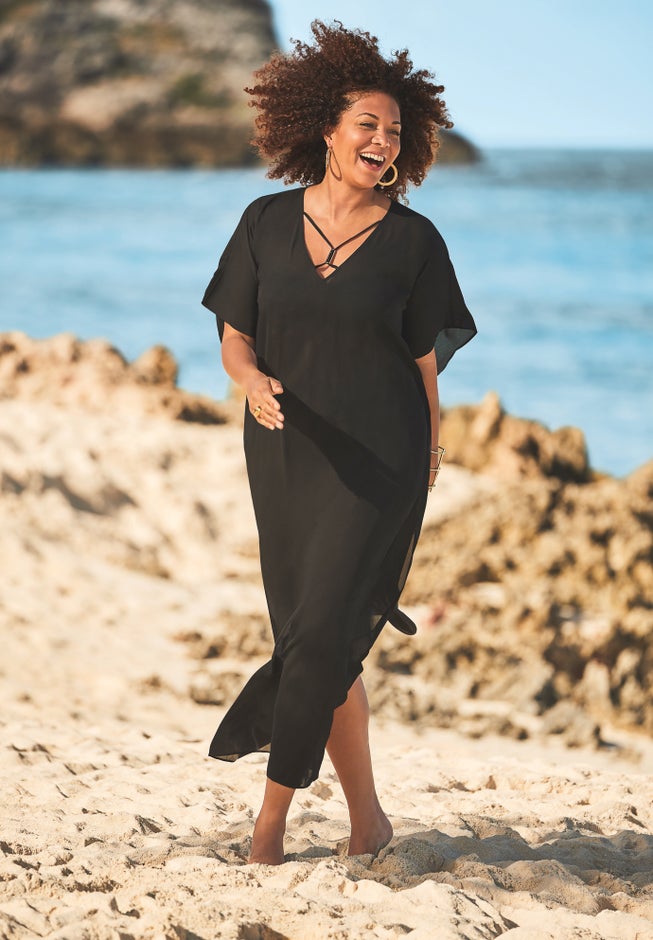 V-Neck Swim Caftan image number null