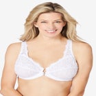 Embroidered Front-Close Underwire Bra image number null