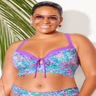 Longline Bra Sized Lettuce Trim Bikini Top image number null