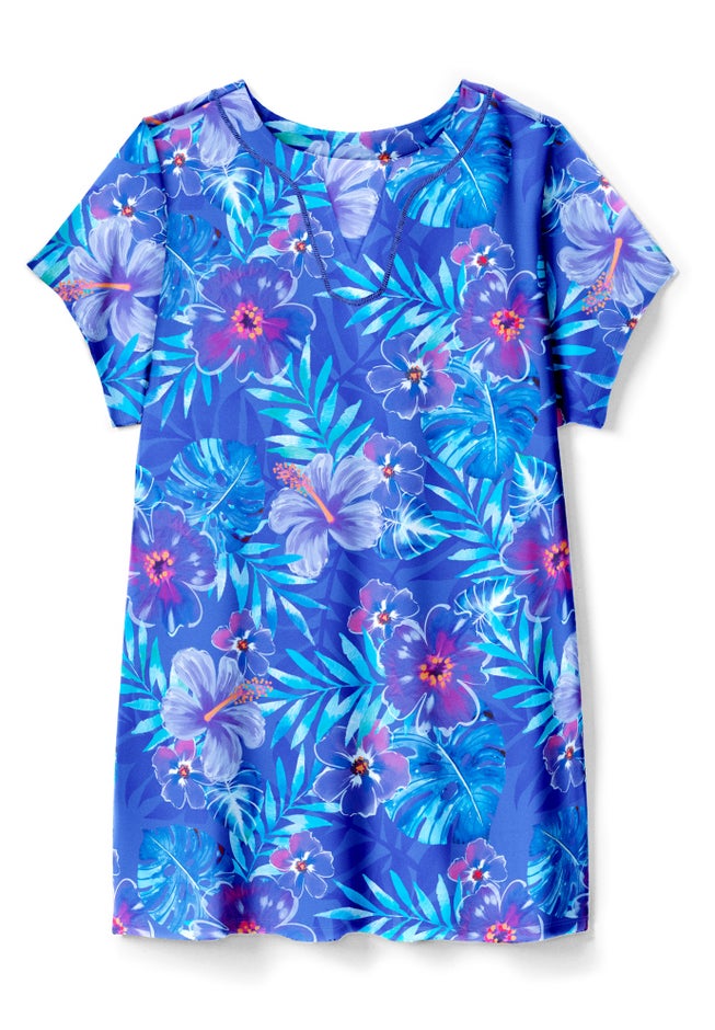 Longer Length Short-Sleeve Swim Tunic image number 1