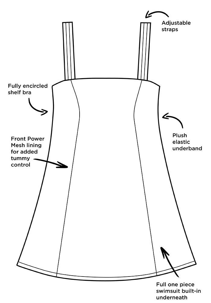 Princess Seam Swimdress image number 2