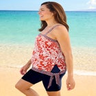 Blouson Tankini Top with Adjustable Straps image number null