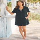 Hooded Terry Swim Cover Up image number null