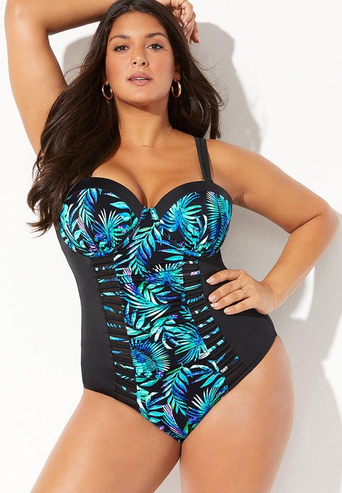 Ruched Underwire One Piece Swimsuit image number 3