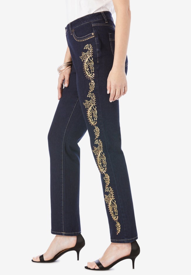 Plus Size Embroidered Bootcut Jean image number 2