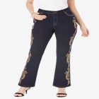 Plus Size Embroidered Bootcut Jean image number null