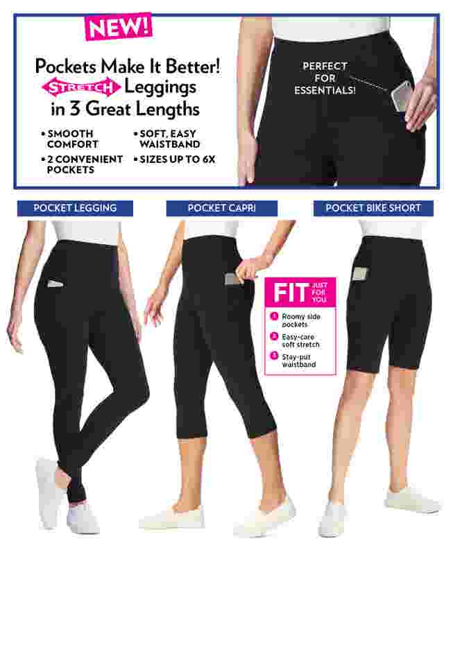 Stretch-Cotton Knit Pull-On Pocket Capri Leggings image number 3