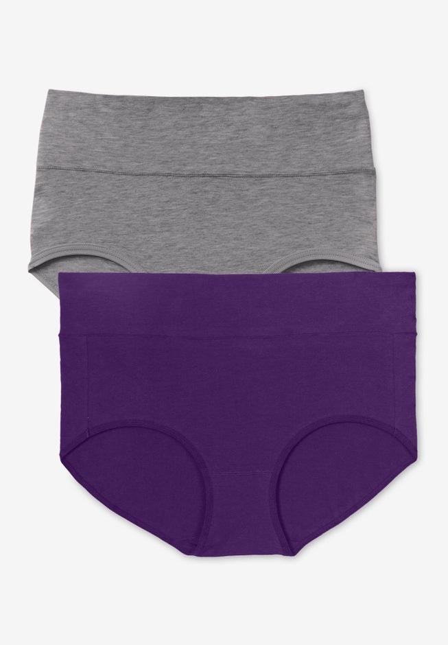 Cotton Spandex Comfort Waist Brief 2-Pack image number 0