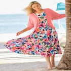 Rib Trim Cardigan Shrug Sweater image number null