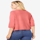 Rib Trim Cardigan Shrug Sweater image number null