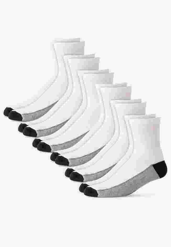 1/4" Length Cushioned Crew 6 Pack Socks image number 0