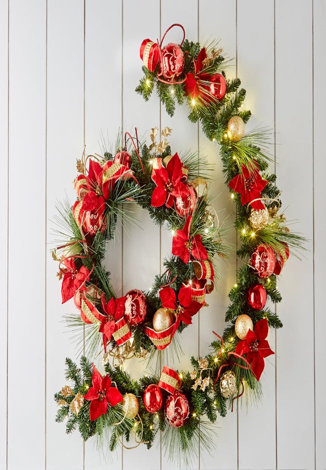 28" Pre-Lit Ribbon Wreath image number 2