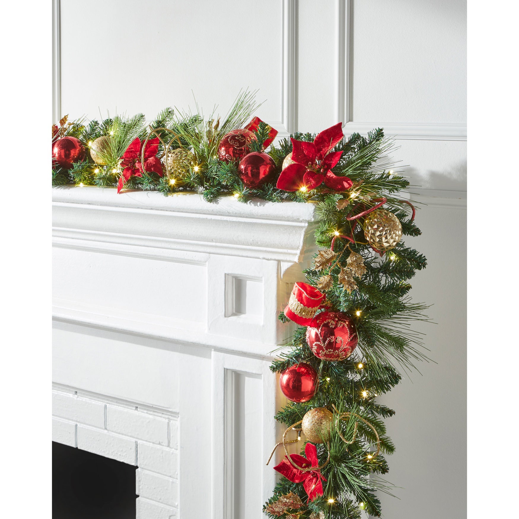 6' Pre-Lit Red Ribbon Garland image number 0