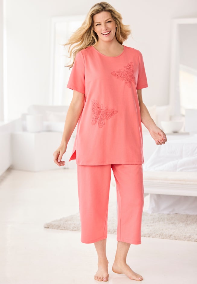 Dreams & Co® 2-Piece Applique Capri image number 0