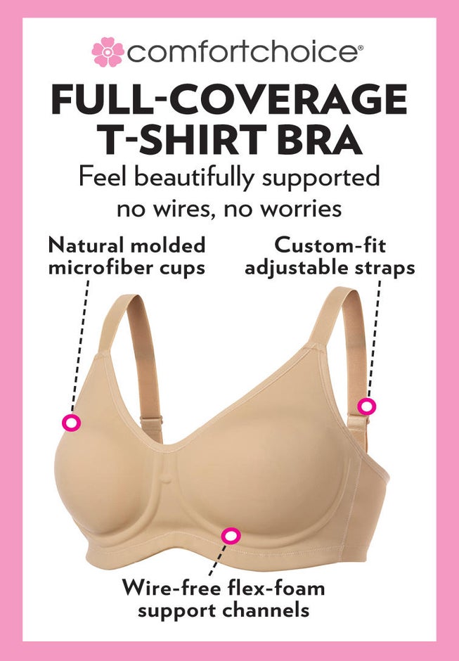 Full Coverage Wire Free T-shirt Bra image number 3