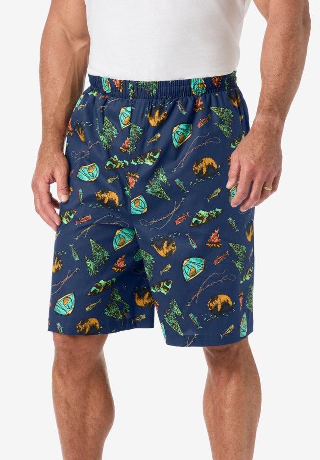 Full-elastic waist woven sleep shorts image number 0